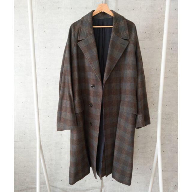 URU(ウル)/WOOL CHECK BELTED COAT/Gray/19awメンズ