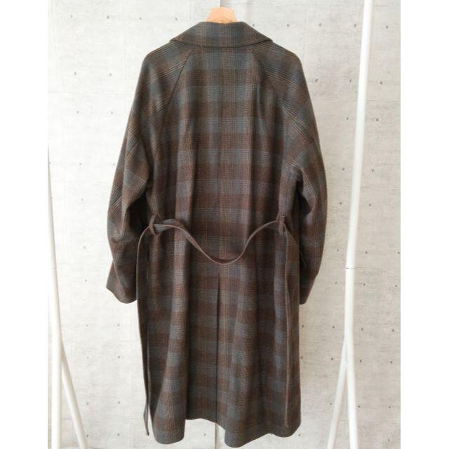 URU(ウル)/WOOL CHECK BELTED COAT/Gray/19aw 1