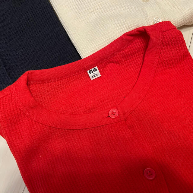 UNIQLO(ユニクロ)の専用【美品】UNIQLOミニワッフルカーディガンsサイズ レディースのトップス(カーディガン)の商品写真