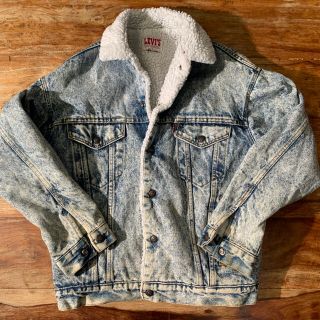 80年代リーバイスLevi'sケミカルウォッシュボアジャケットUSA製 S