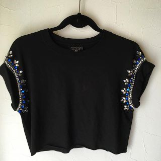 トップショップ(TOPSHOP)のTOPSHOPビジュー付クロップＴシャツ(Tシャツ(半袖/袖なし))