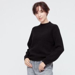 ユニクロ(UNIQLO)のUNIQLO レディース　ライトスフレヤーンモックネックセーター　XL (ニット/セーター)