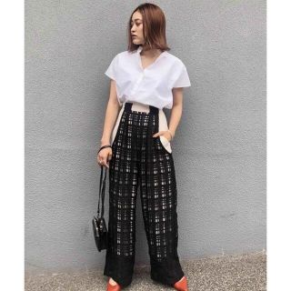 アメリヴィンテージ(Ameri VINTAGE)のアメリヴィンテージ　SHEER CHECK LAYERED PANTS(その他)