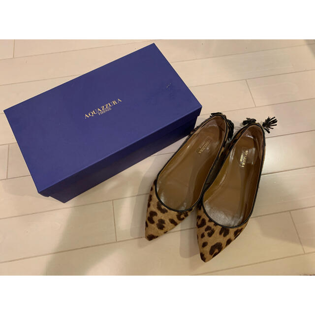 AQUAZZURA アクアズーラ ハラコ レオパード フラットシューズ 2