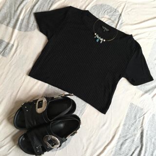 トップショップ(TOPSHOP)のTOPSHOP♡クロップリブT♡送料込(Tシャツ(半袖/袖なし))