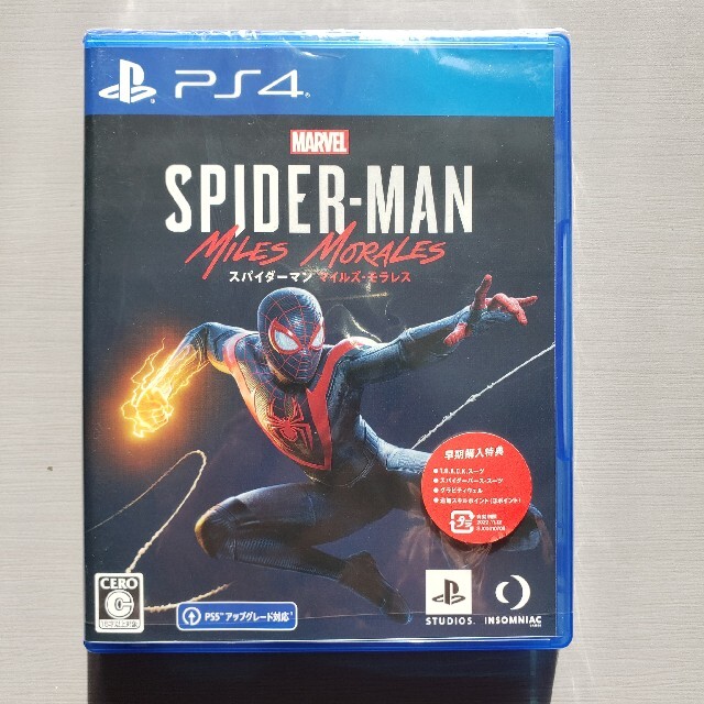 PlayStation4(プレイステーション4)のスパイダーマン　マイルズ・モラレス　PS4　早期特典未使用 エンタメ/ホビーのゲームソフト/ゲーム機本体(家庭用ゲームソフト)の商品写真