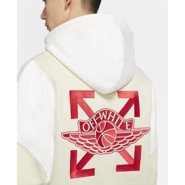 送料無料・名入れ彫刻 OFF-WHITE × NIKE JORDAN オフホワイト パーカー