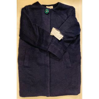 ローズバッド(ROSE BUD)の【まぁ様専用】ROSE BUD ノーカラーコート　NAVY(ロングコート)