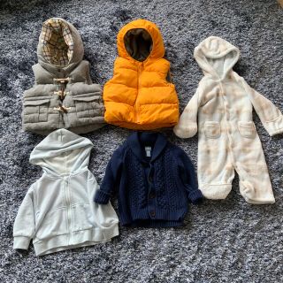 ベビーギャップ(babyGAP)の男の子70〜90 アウター　カバーオール　ダウンベスト　パーカーニットセット(ジャケット/上着)