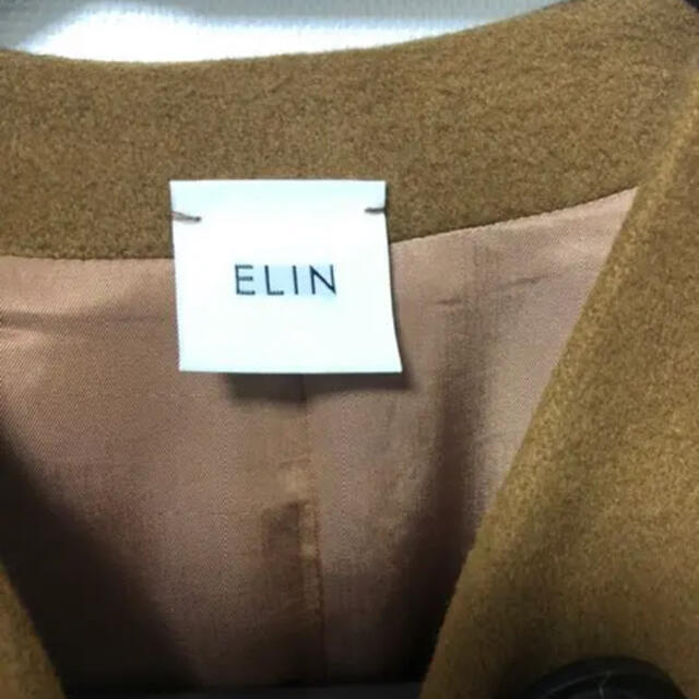 ELIN ウール　アシンメトリーコート  ミッドブラウン