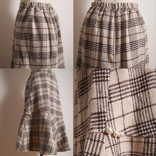 tocco(トッコ)のチェック柄ペプラムスカート レディースのスカート(ひざ丈スカート)の商品写真