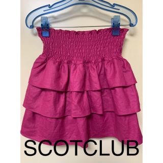 スコットクラブ(SCOT CLUB)のSCOTCLUB ティアードスカート　ピンク　9号(ミニスカート)