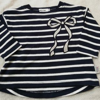 ベベノイユ(BEBE Noeil)の新品　Noeil BeBe ネイビーボーダー長袖Tシャツ80cm(Ｔシャツ)