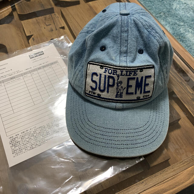 supreme license plate 6panel cap denim