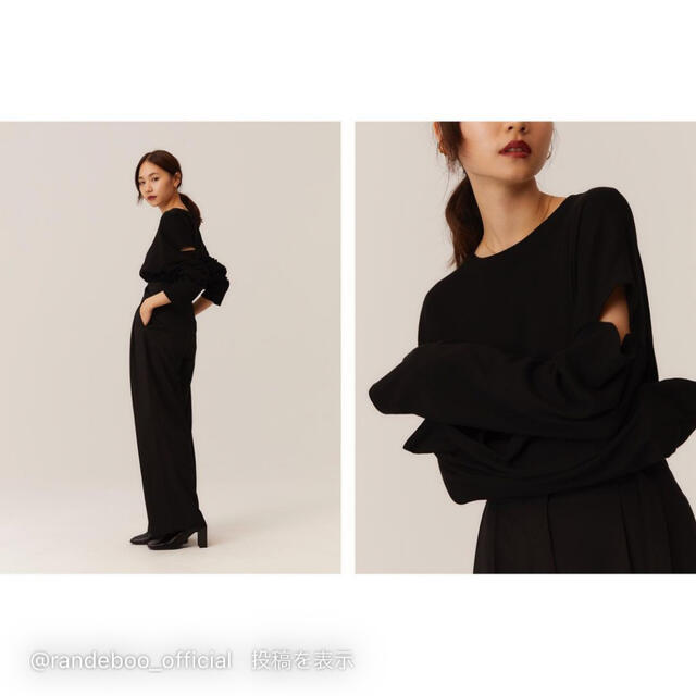 Ameri VINTAGE(アメリヴィンテージ)のrandeboo charm cut top black レディースのトップス(ニット/セーター)の商品写真