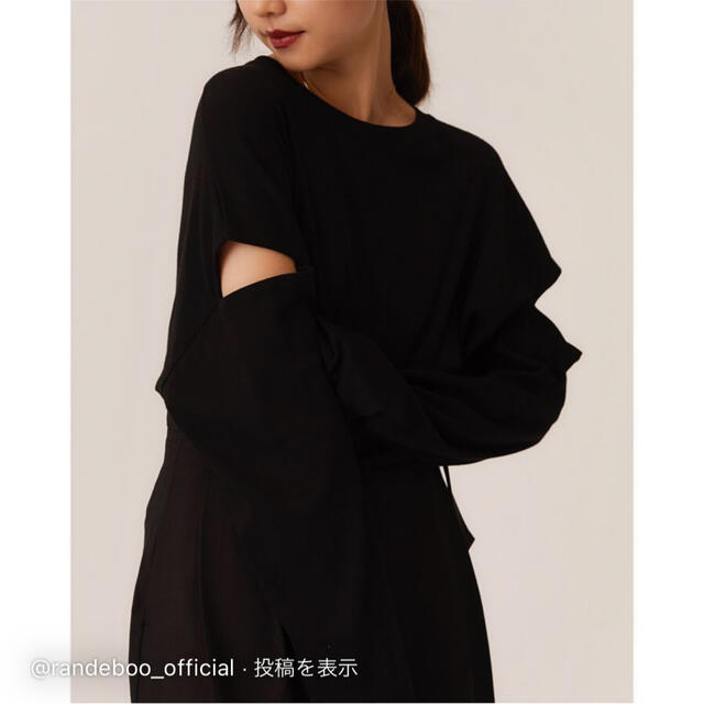 Ameri VINTAGE(アメリヴィンテージ)のrandeboo charm cut top black レディースのトップス(ニット/セーター)の商品写真