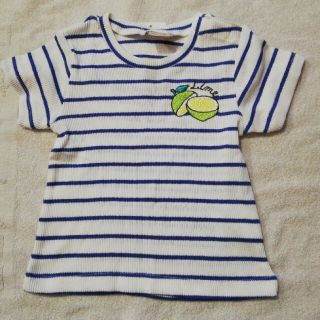 プティマイン(petit main)の新品　petitmain ブルーボーダー半袖90cm(Tシャツ/カットソー)