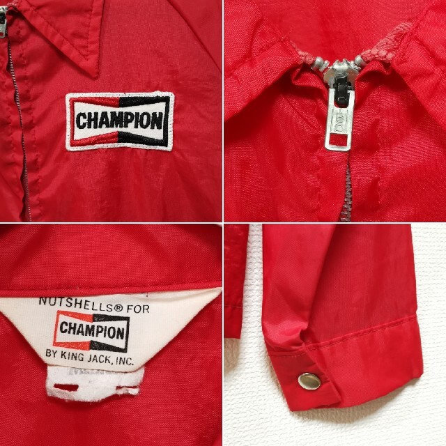 Harley Davidson(ハーレーダビッドソン)のM 70s CHAMPION チャンピオンプラグ ナイロン ジャケット USA製 メンズのジャケット/アウター(ナイロンジャケット)の商品写真