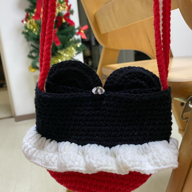 ハンドメイド　毛糸手編みこどもバッグ　 ハンドメイドのファッション小物(バッグ)の商品写真