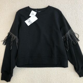 ザラ(ZARA)のザラ ZARA レディース ラインストーン スタッズ スエット 新品(トレーナー/スウェット)