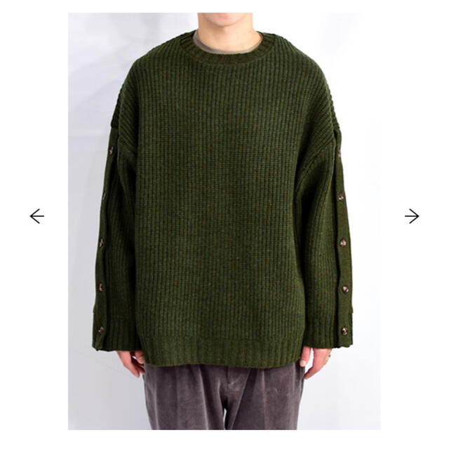 KOOI BUTTON WOOL KNIT -GREEN size 2