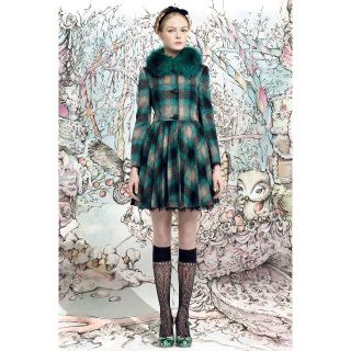 【人気】RED VALENTINO ノーカラー コート アウター 40 総柄