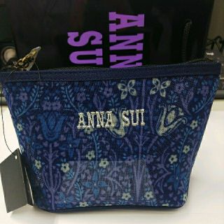 アナスイ(ANNA SUI)の新品　未使用　タグ付　アナスイ　ANNASUI　舟形 ポーチ  ネイビー(ポーチ)