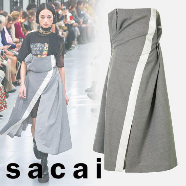 sacai(サカイ)のsacaiのドレープドレス　ひろぴす様専用 レディースのワンピース(ロングワンピース/マキシワンピース)の商品写真