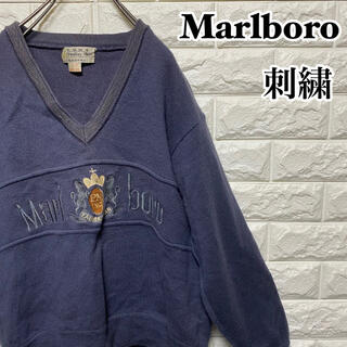 【Marlboro】刺繍 ニットトレーナー 羊毛100%(ニット/セーター)