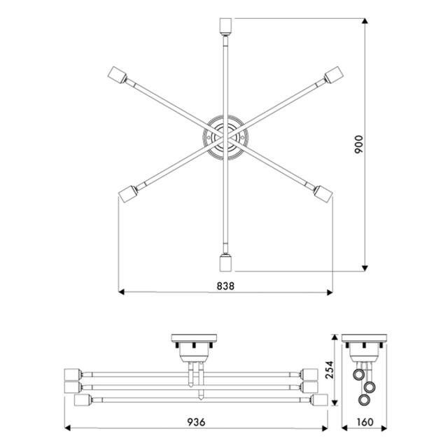 ACTUS(アクタス)のほぼ新品　リモコン付6灯シーリングライト インテリア/住まい/日用品のライト/照明/LED(天井照明)の商品写真