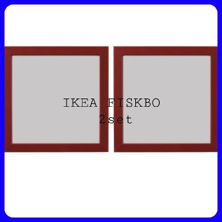 イケア(IKEA)のIKEA FISKBO フィスクボー ダークレッド ２枚セット(フォトフレーム)