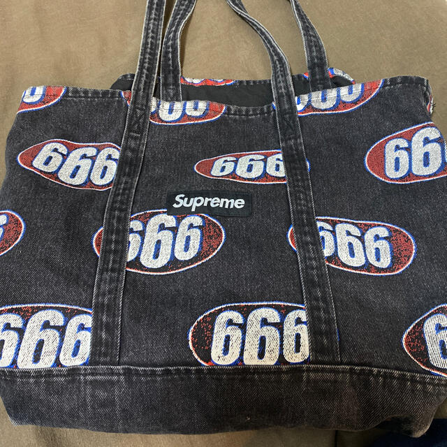 supreme 17ss black denim tote 666