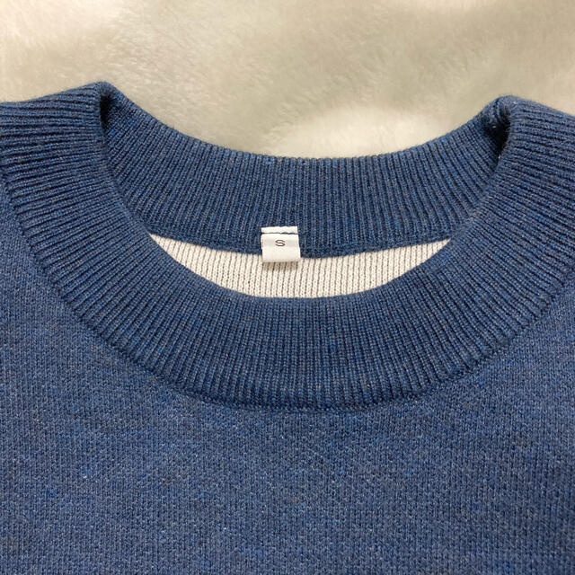 MUJI (無印良品)(ムジルシリョウヒン)の無印良品 ダブルフェイスクルーネックセーター スモーキーブルー レディースのトップス(ニット/セーター)の商品写真