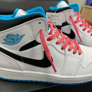 ナイキ(NIKE)のAir Jordan 1 Mid White Laser Blue ジョーダン(スニーカー)