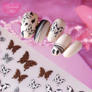 animal butterfly nail stiker ♥︎︎∗︎*゜(ネイル用品)