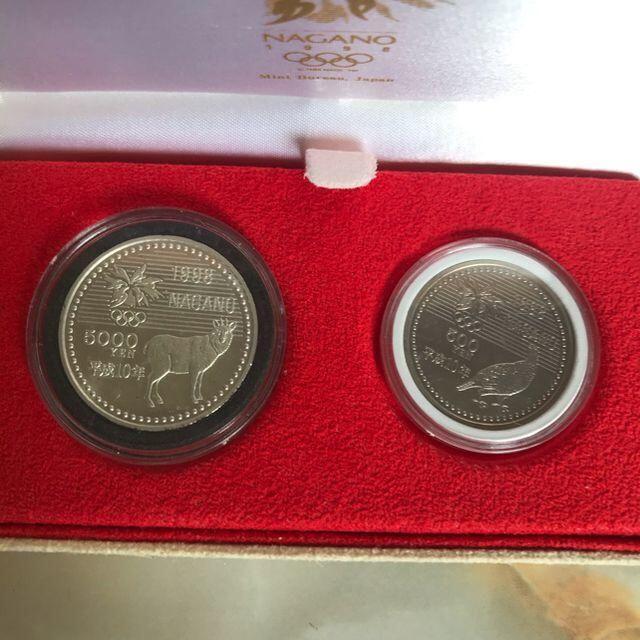 長野オリンピック5000円銀貨、500円白銅貨プルーフセット