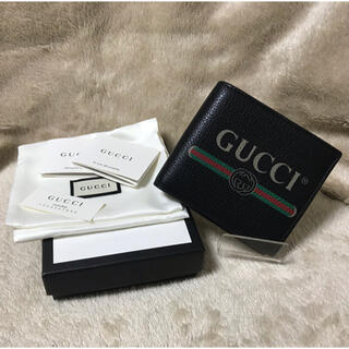 グッチ(Gucci)のGUCCI ロゴ レザー 折り畳み財布(折り財布)