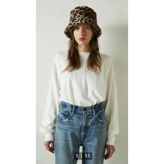 マウジー(moussy)のMoussy NATECH CROPPED トップス (ホワイト)(カットソー(長袖/七分))