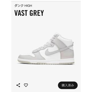 ナイキ(NIKE)のnike ダンクHIGH レトロ　　DUNK  VAST GREY(スニーカー)