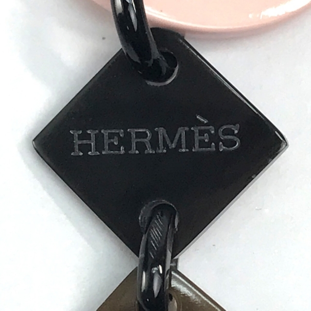 エルメス HERMES HAVA アヴァ アクセサリー ネックレス バッファローホーン ブラウン ブラウン系×ライトピンク 美品