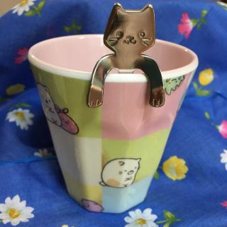 【新品】プチねこ　ねこちゃん　立体スプーン　シルバー　ティースプーン(カトラリー/箸)