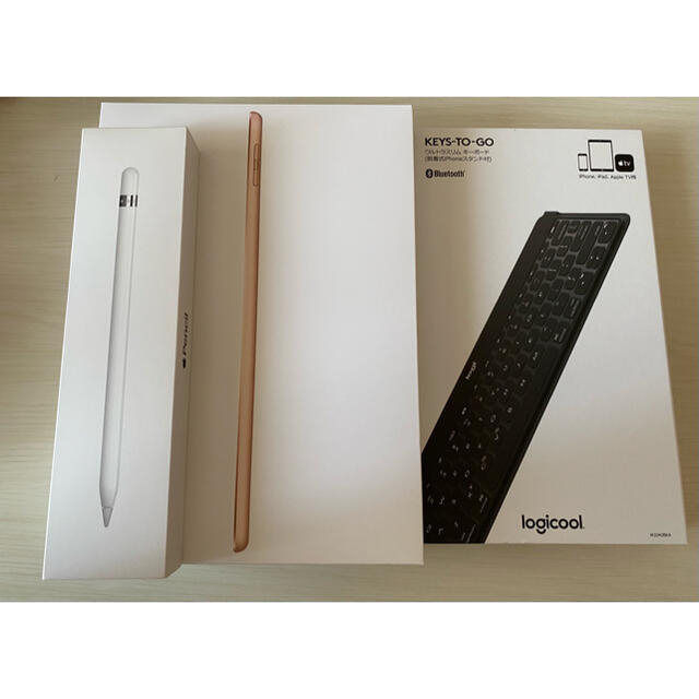 PC/タブレットiPad6th 128GB Apple Pencil Logicoolキーボード