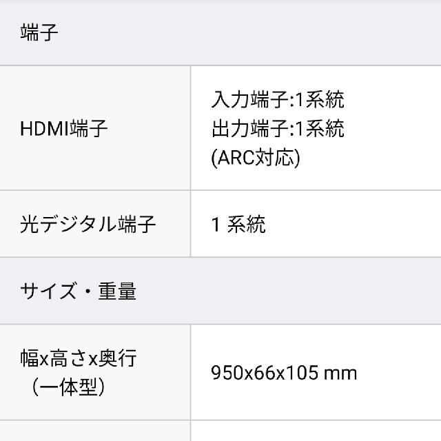 シアターバー　Panasonic SC-HTB170-SPanasonic