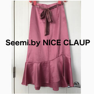 ナイスクラップ(NICE CLAUP)の【再値下げ！】Seemi.by NICE CLAUP サテンスカート　ピンク(ロングスカート)