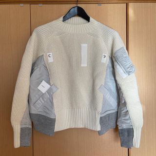 サカイ(sacai)の【2】新品未使用 sacai 19aw ma-1 ニット サカイ 白 white(ニット/セーター)