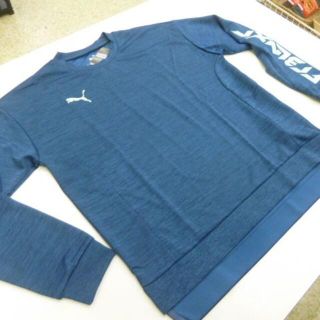 プーマ(PUMA)のM青)プーマ★ロングスリーブシャツ 657030 丸首薄手片側サイドファスナー付(Tシャツ/カットソー(七分/長袖))