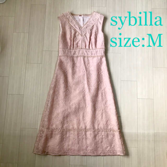 100％品質】 【新品】 シビラ sybilla ワンピース 総刺繍 ピンク