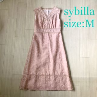 シビラ(Sybilla)の【新品】　シビラ　sybilla ワンピース　総刺繍　ピンク(ミディアムドレス)