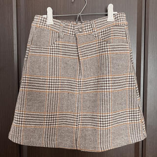 レトロガール(RETRO GIRL)のブラウンチェック 台形スカート(ミニスカート)