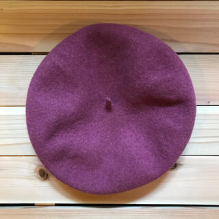 ベレー帽 パープル 紫 ウール wool 100%(ハンチング/ベレー帽)